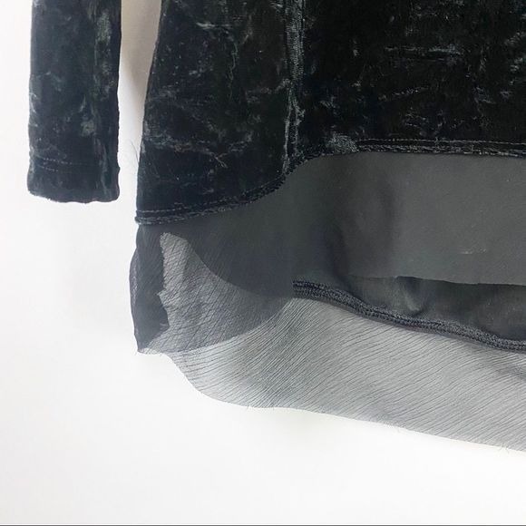 XS SIMPLY VERA WANG Black Velvety Long Sleeve Top Grunge Goth Whimsy Witchy - Picture 3 of 6